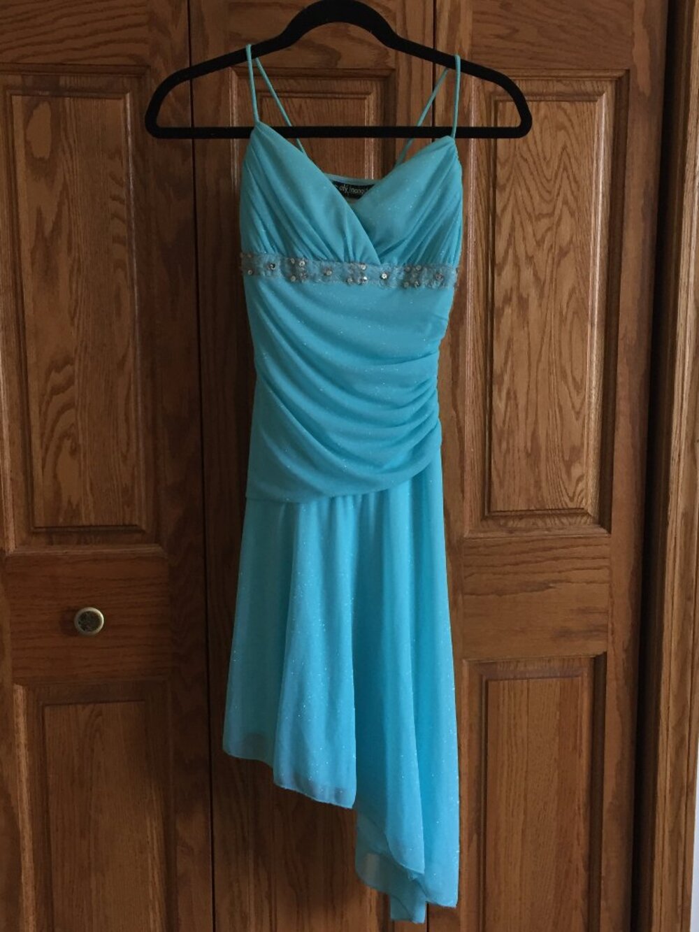 Light Blue Dress for a young girl with sequence trimming S